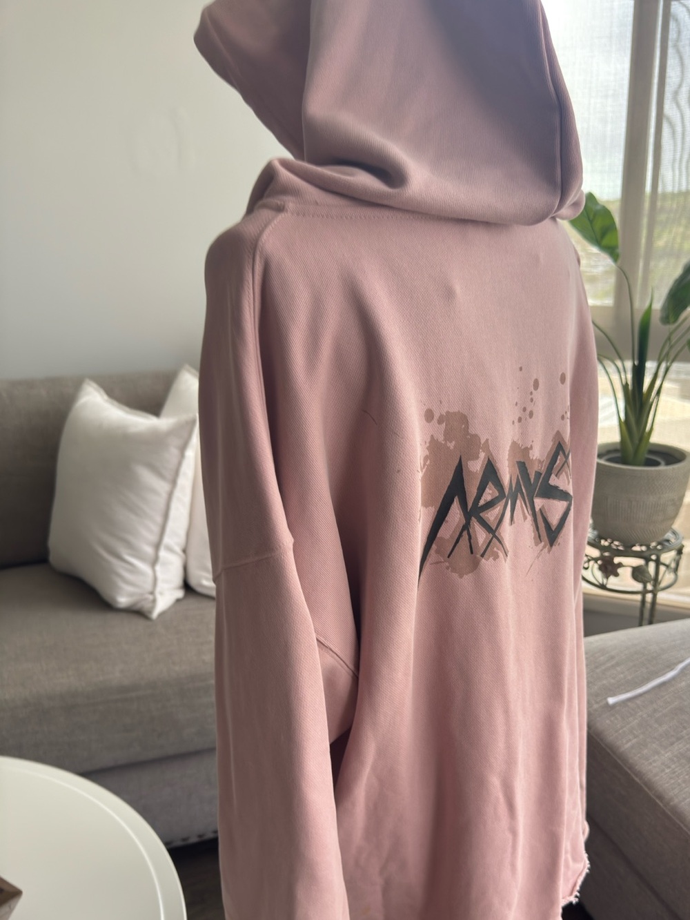 BTS ARMY Women's Dusty Pink Zip Hoodie with Hood and Drawstrings - Picture 11 of 14